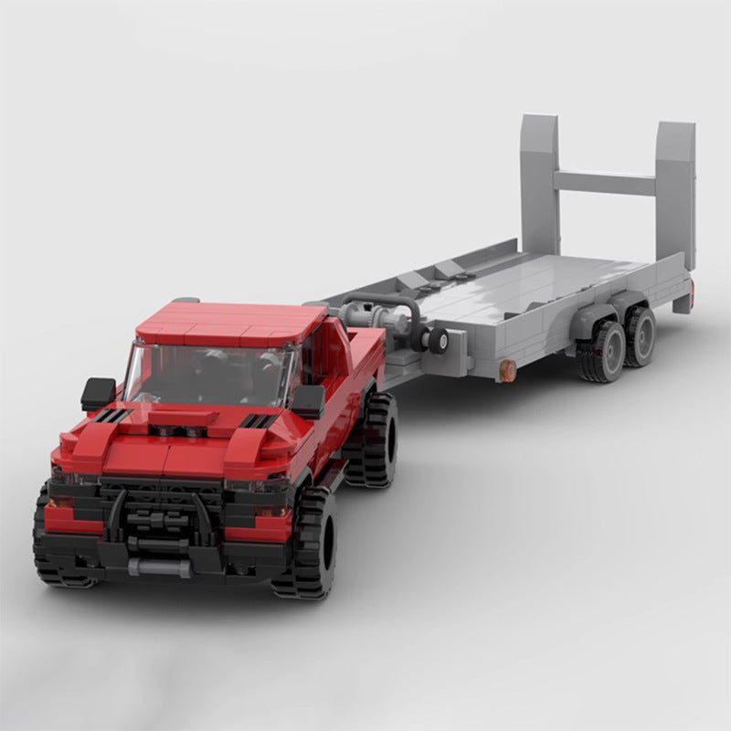 2021 ram 1500 trx with vehicle trailer building set | moc-158848 - 6