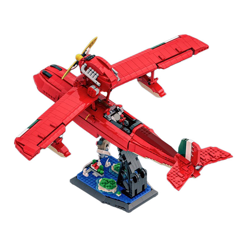 MOC-172829 Porco Rosso Savoia S.21 Folgore + Stand - Hayao Miyazaki - 3