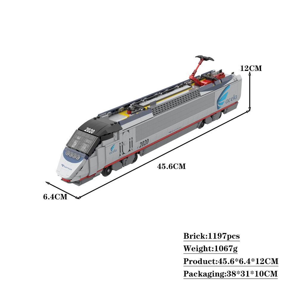 amtrak acela power unit building set | moc-60705 - 2