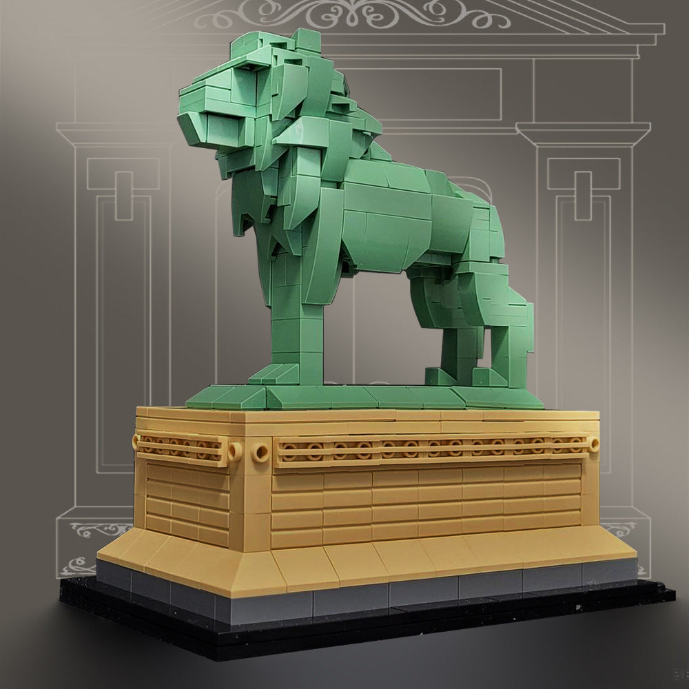 art institute lion building set | chicago | moc-53134 - 1