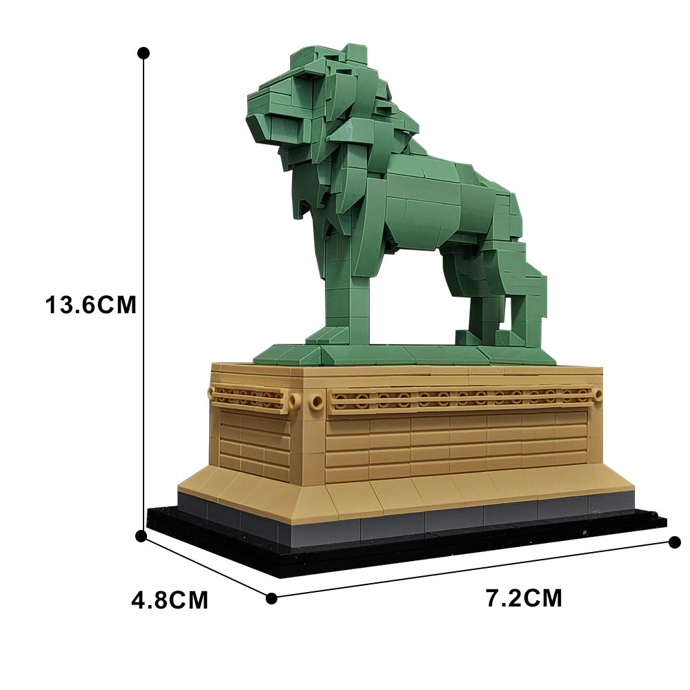 art institute lion building set | chicago | moc-53134 - 4