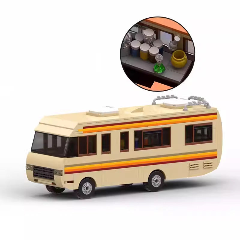 breaking bad rv lab building set | 676 pcs lego compatible - 3