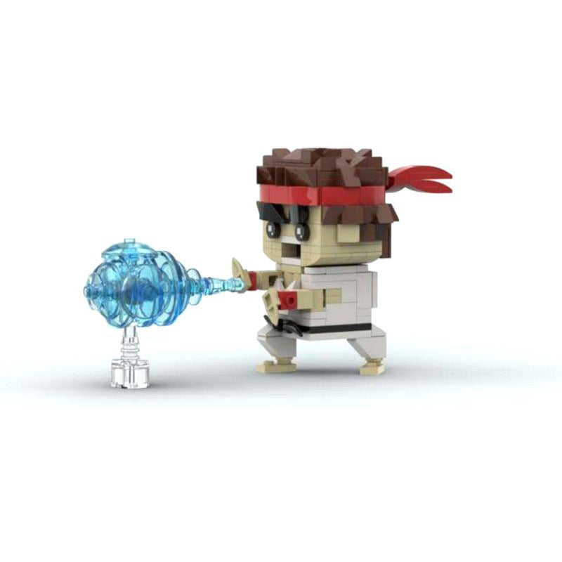 brickpop ryu brickheadz building set | street fighter 2 | moc-62568 - 2