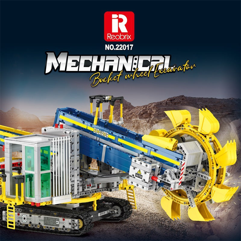 bucket wheel excavator with remote control blocks set - reobrix 22017 - 1