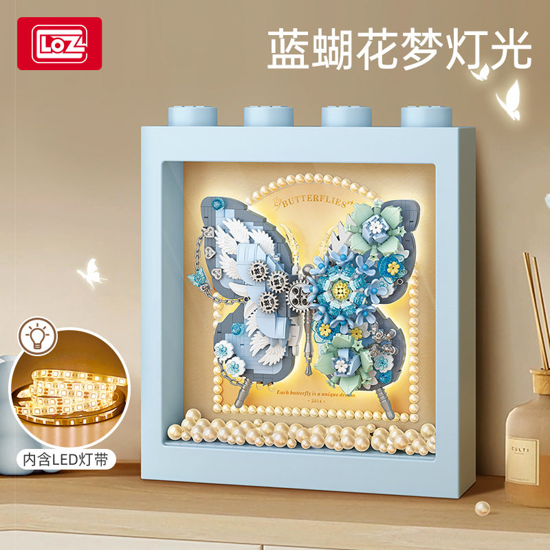 butterfly building blocks 3d picture with light - loz 1960 - 2
