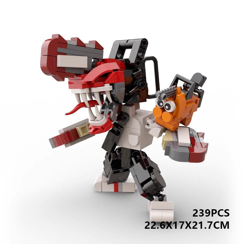 chainsaw man & pochita moc building set | lego compatible 239pcs - 4