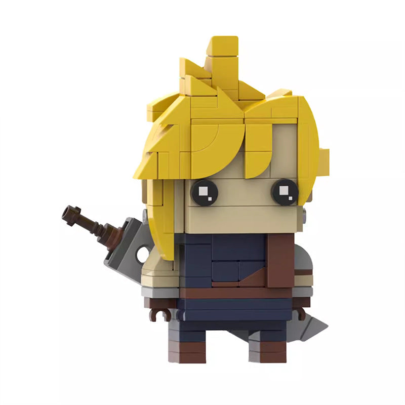 cloud strife brickheadz building set | final fantasy | moc-61279 - 1