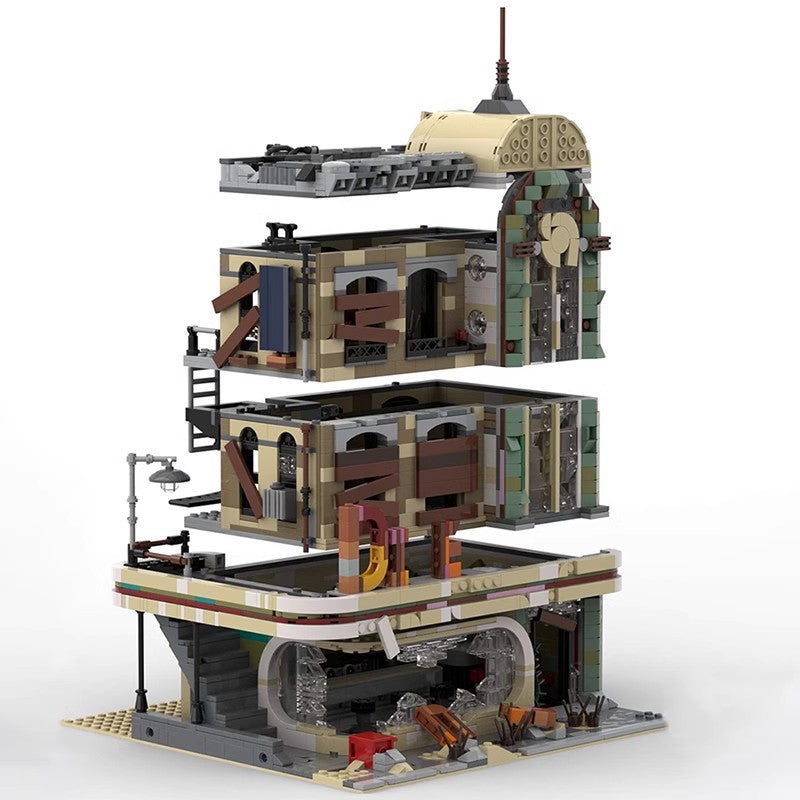 downtown diner building set | apocalypse version | moc-40173 - 1
