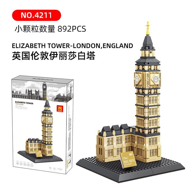 elizabeth tower, london - building blocks set - wange 4211 - 5