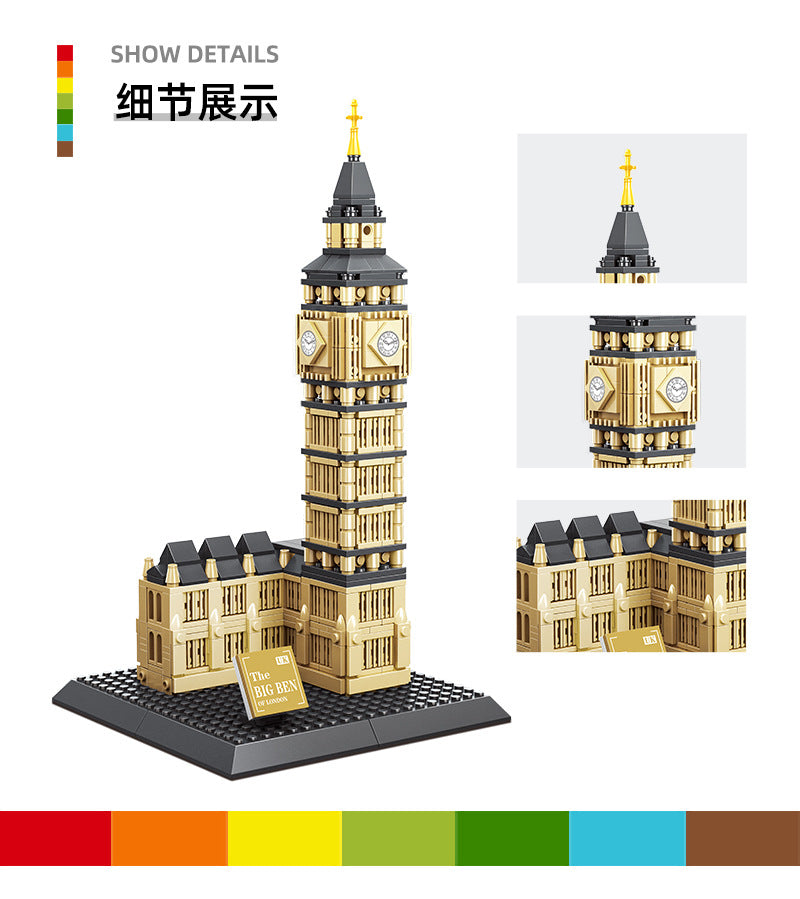 elizabeth tower, london - building blocks set - wange 4211 - 7