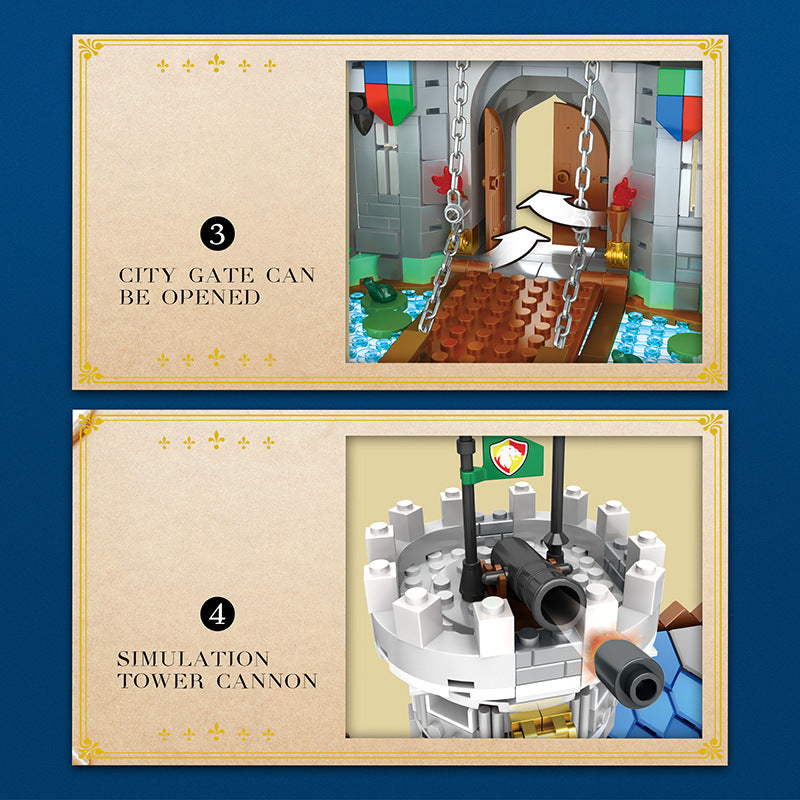 european century golden lion castle building blocks - reobrix 66006 - 4