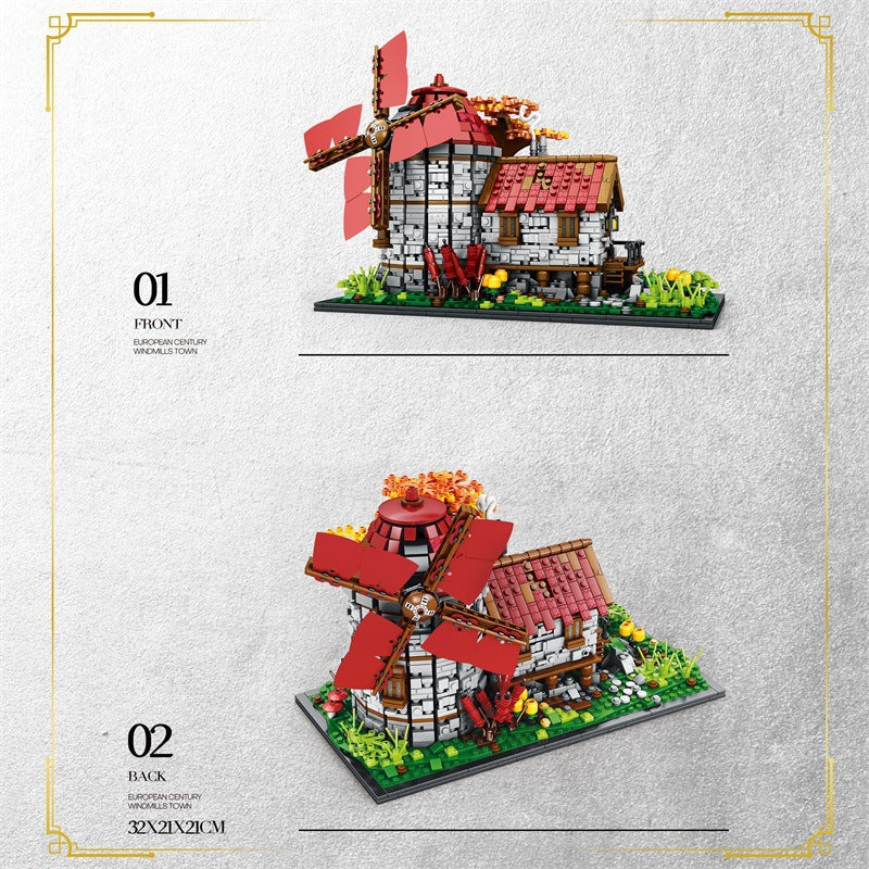 european century windmills town building blocks - reobrix 66014 - 4