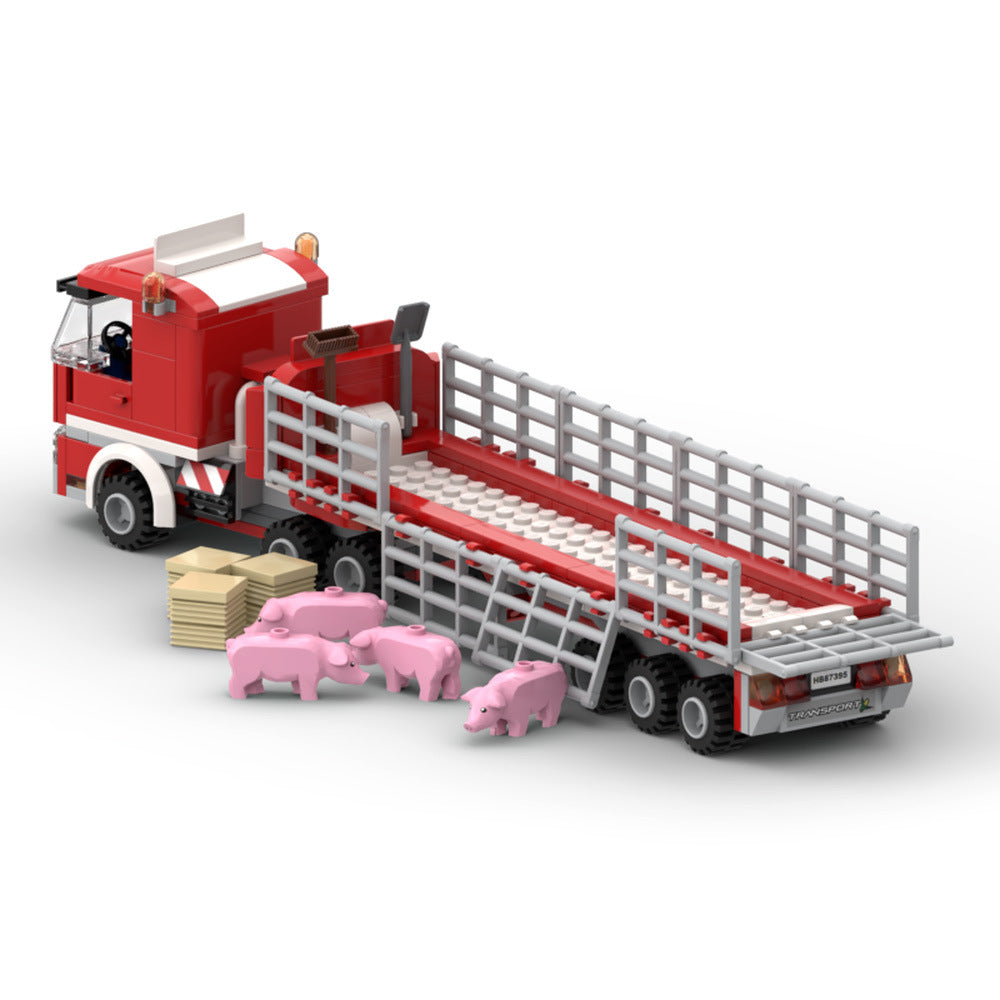 farm transport truck & trailer building set | moc-87395 - 3
