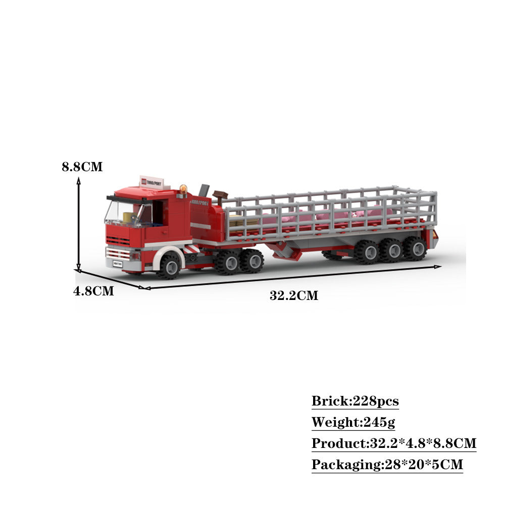 farm transport truck & trailer building set | moc-87395 - 4