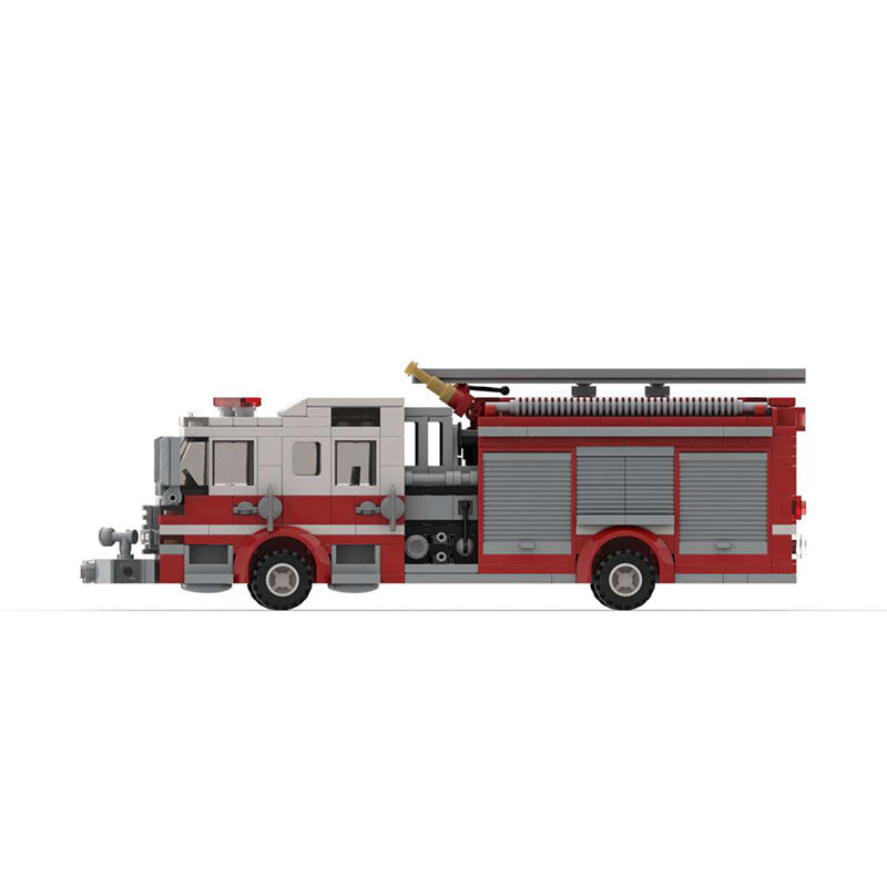 fire pump truck building set | moc-156284 - 5