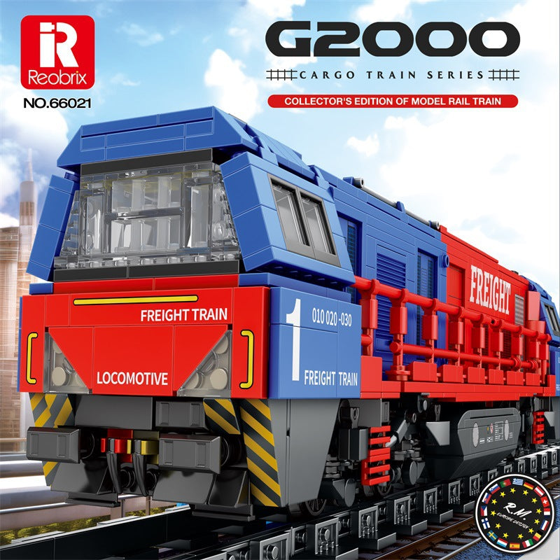 g2000 european cargo train building block set - reobrix 66021 - 1