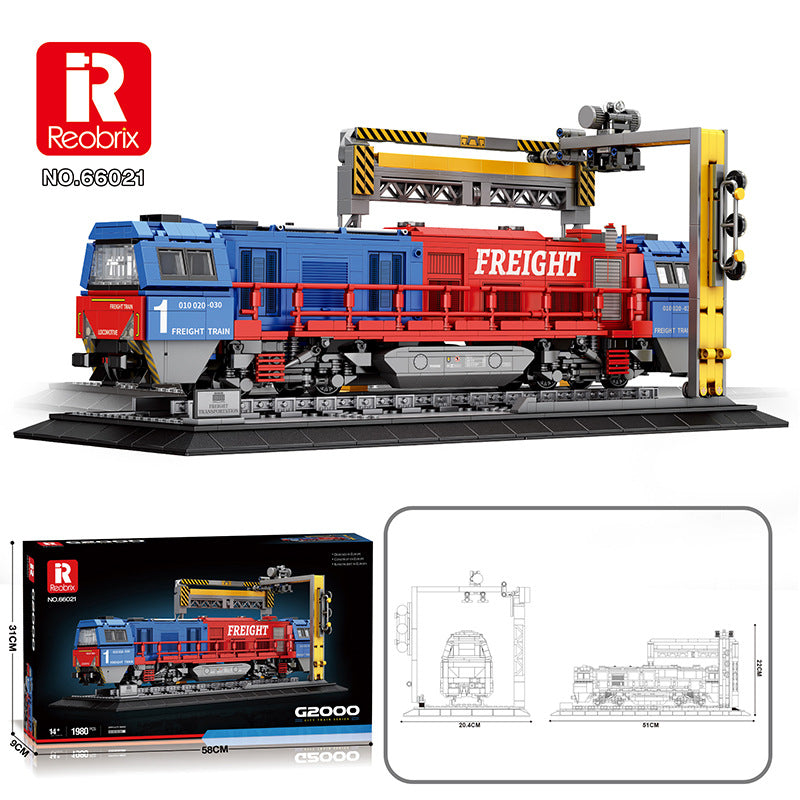 g2000 european cargo train building block set - reobrix 66021 - 6