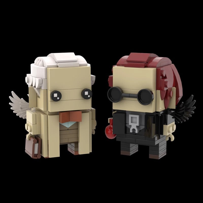 good omens brickheadz building set | moc-43832 - 3