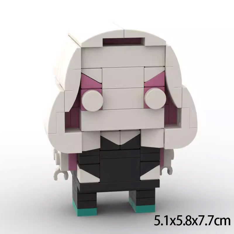gwen moc brickheadz building set | spider-man | lego-compatible - 1