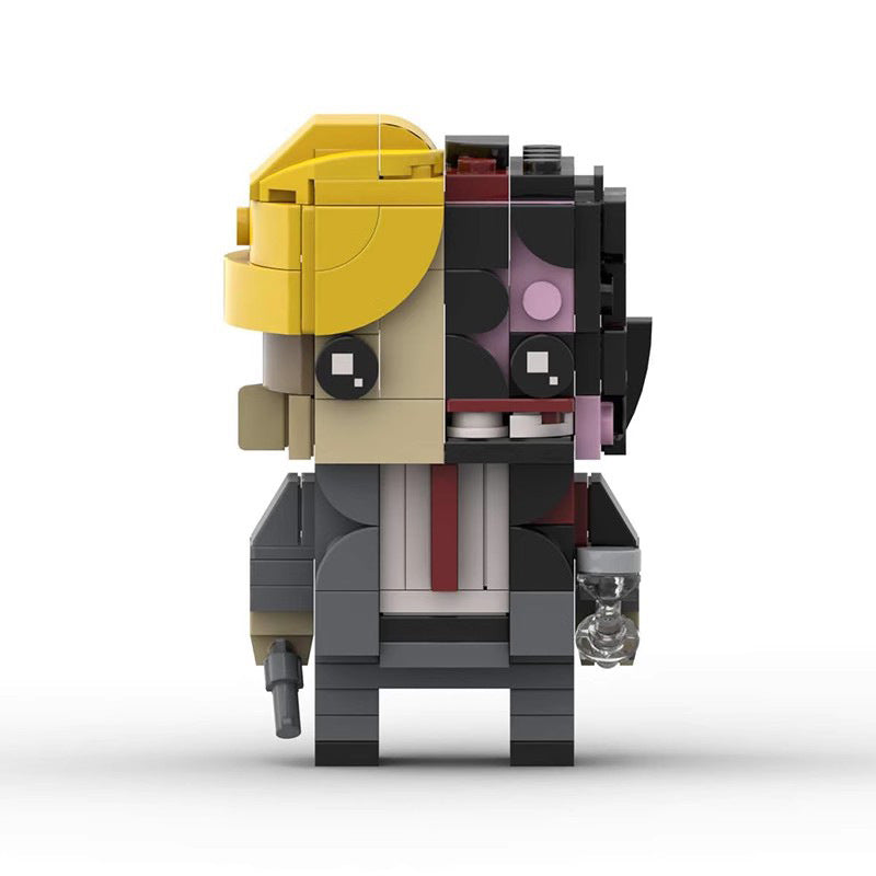 harvey dent brickheadz moc set | lego-compatible batman build - 2