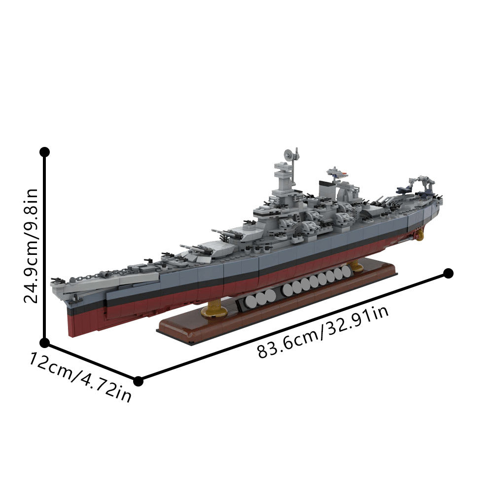 iowa class battleship uss missouri building set | moc-202011 - 3
