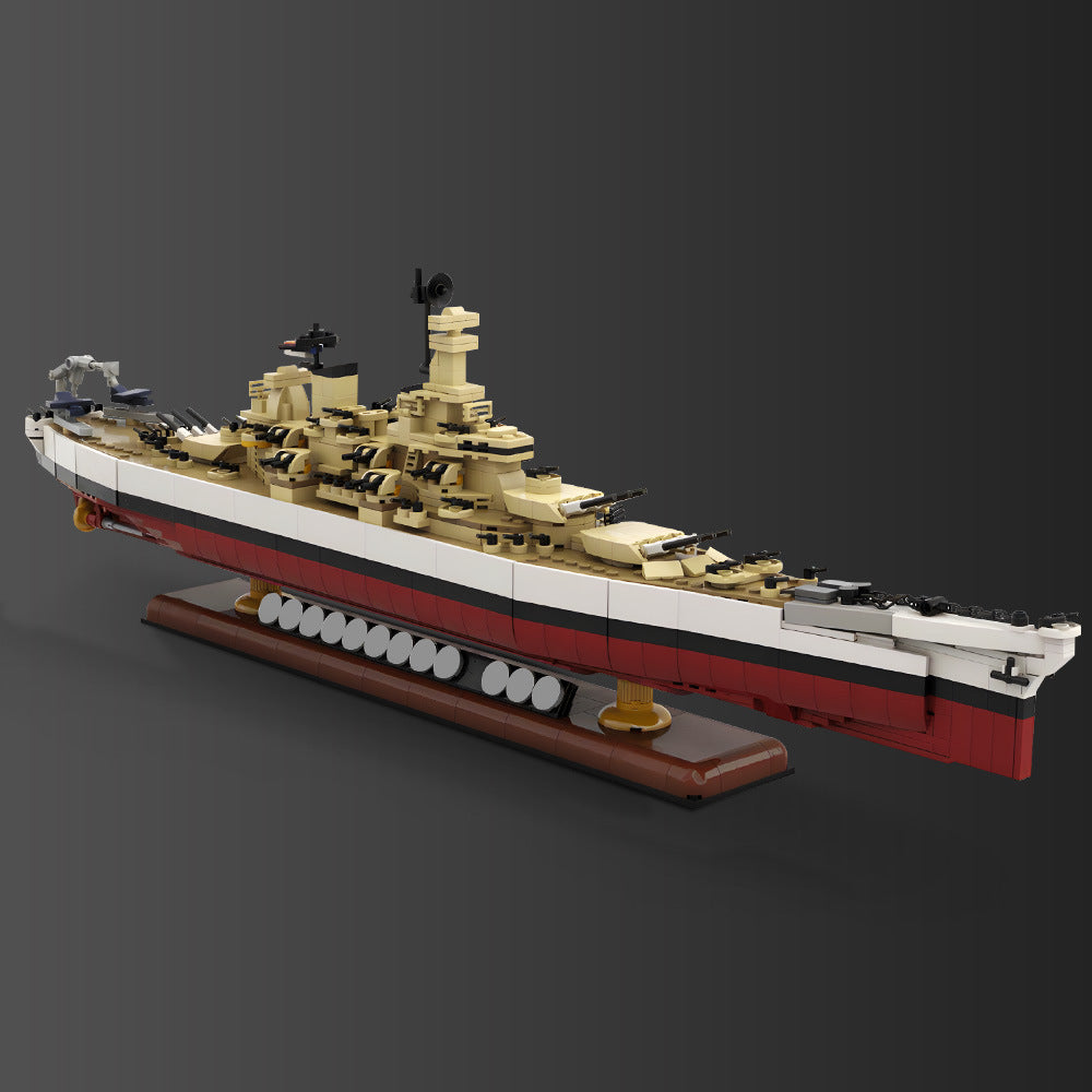 iowa class battleship uss wisconsin building set | moc-202012 - 1
