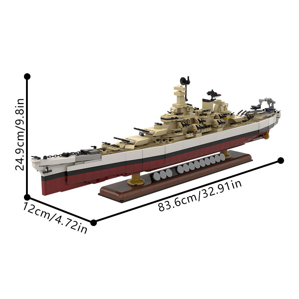 iowa class battleship uss wisconsin building set | moc-202012 - 3