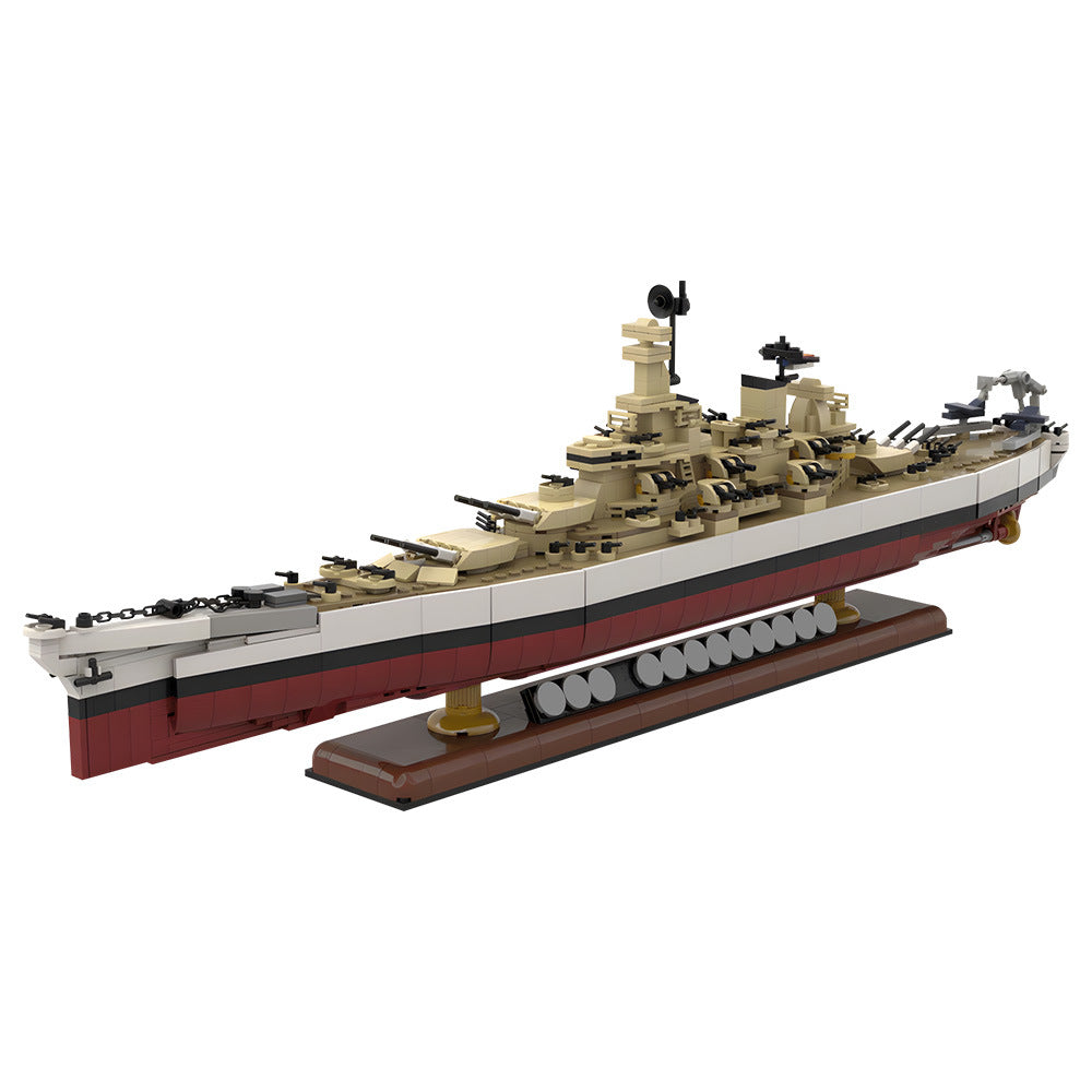 iowa class battleship uss wisconsin building set | moc-202012 - 4