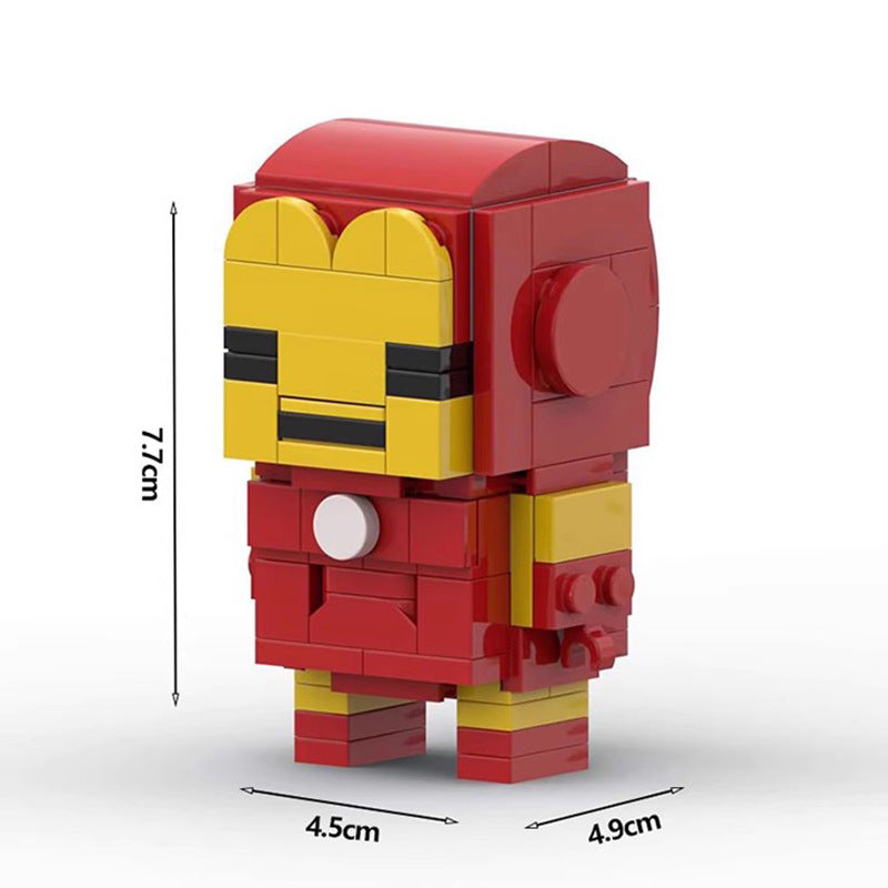 iron man moc brickheadz style set | lego-compatible 122pcs - 4