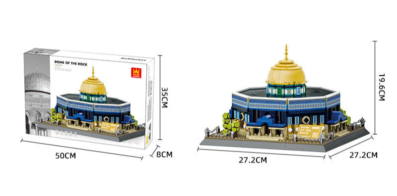 jerusalem dome of the rock building blocks set - 983 pcs wange bricks - 6