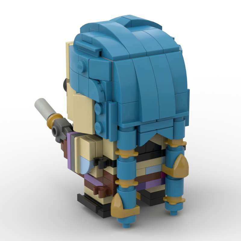 jinx brickheadz building set | league of legends moc | lego-compatible - 4