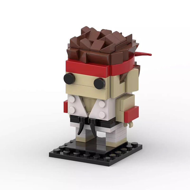 ken brickheadz moc building set | street fighter | lego-compatible - 1