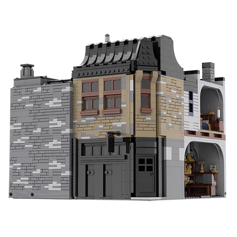 leaky cauldron & wiseacre's wizarding equipment | diagon alley | moc-55035 - 1