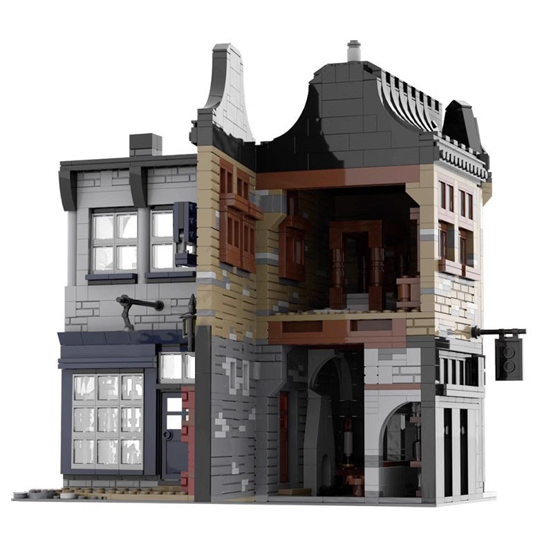 leaky cauldron & wiseacre's wizarding equipment | diagon alley | moc-55035 - 3