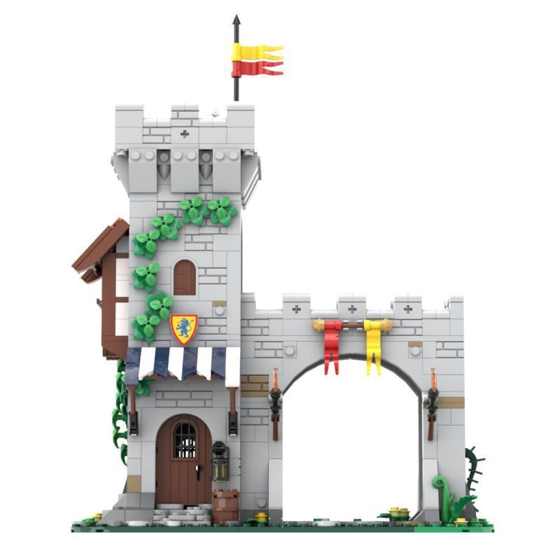 lion knight's modular town gate building set | moc-204044 - 1