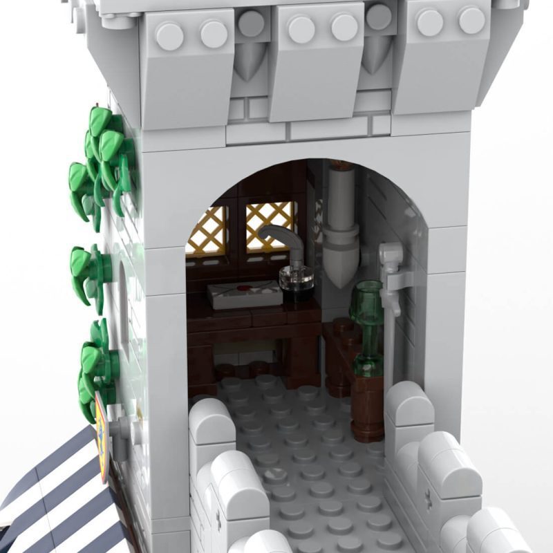 lion knight's modular town gate building set | moc-204044 - 2