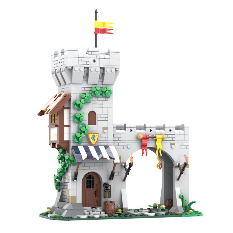 lion knight's modular town gate building set | moc-204044 - 3