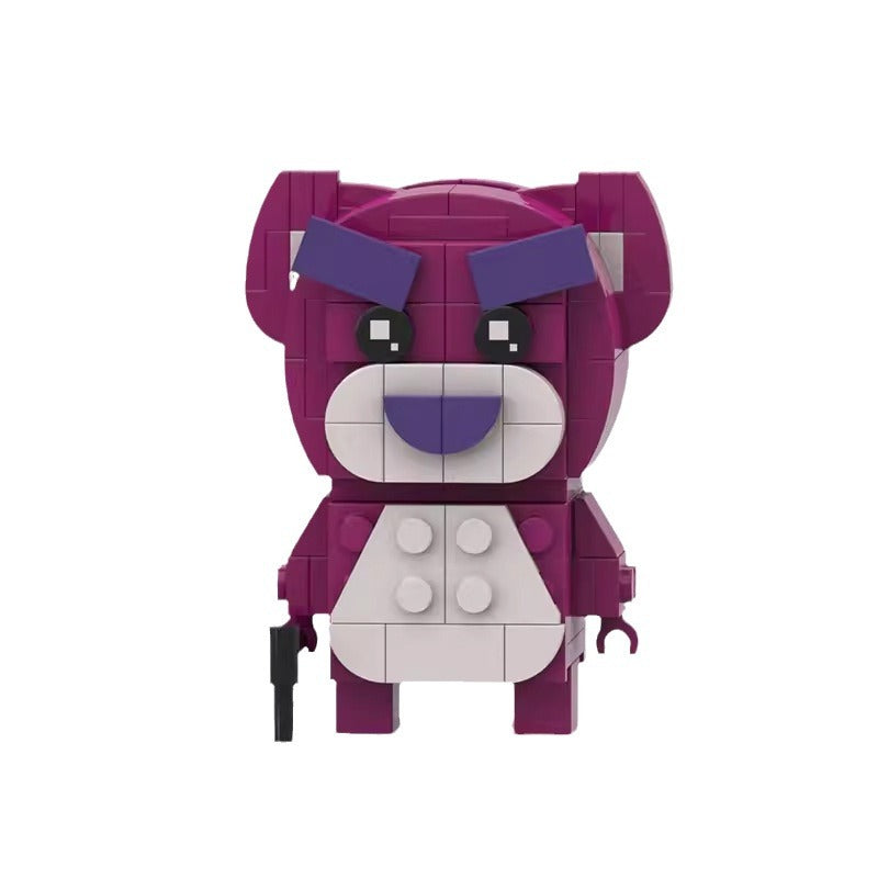 lotso the strawberry bear brickheadz moc | toy story | lego-compatible - 5