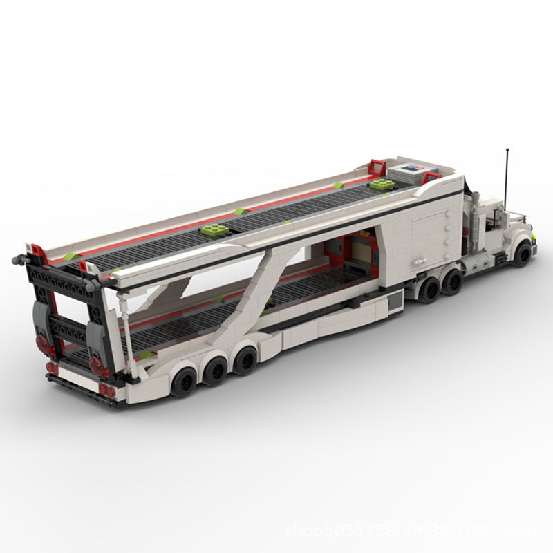 lt 3 car transport big rig truck building set | moc-50003 - 3