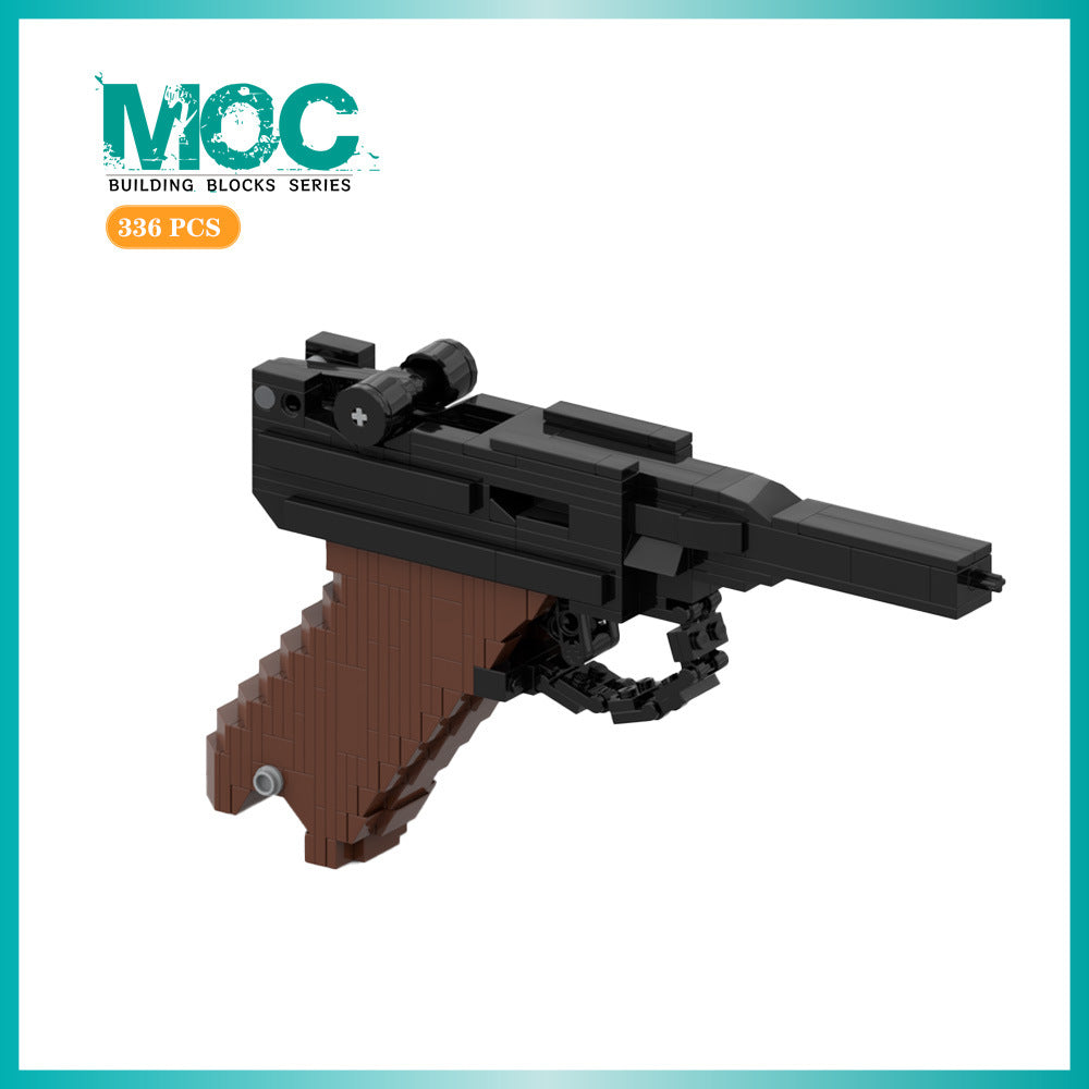 luger p08 blowback rubber band gun building set | moc-100395 - 1