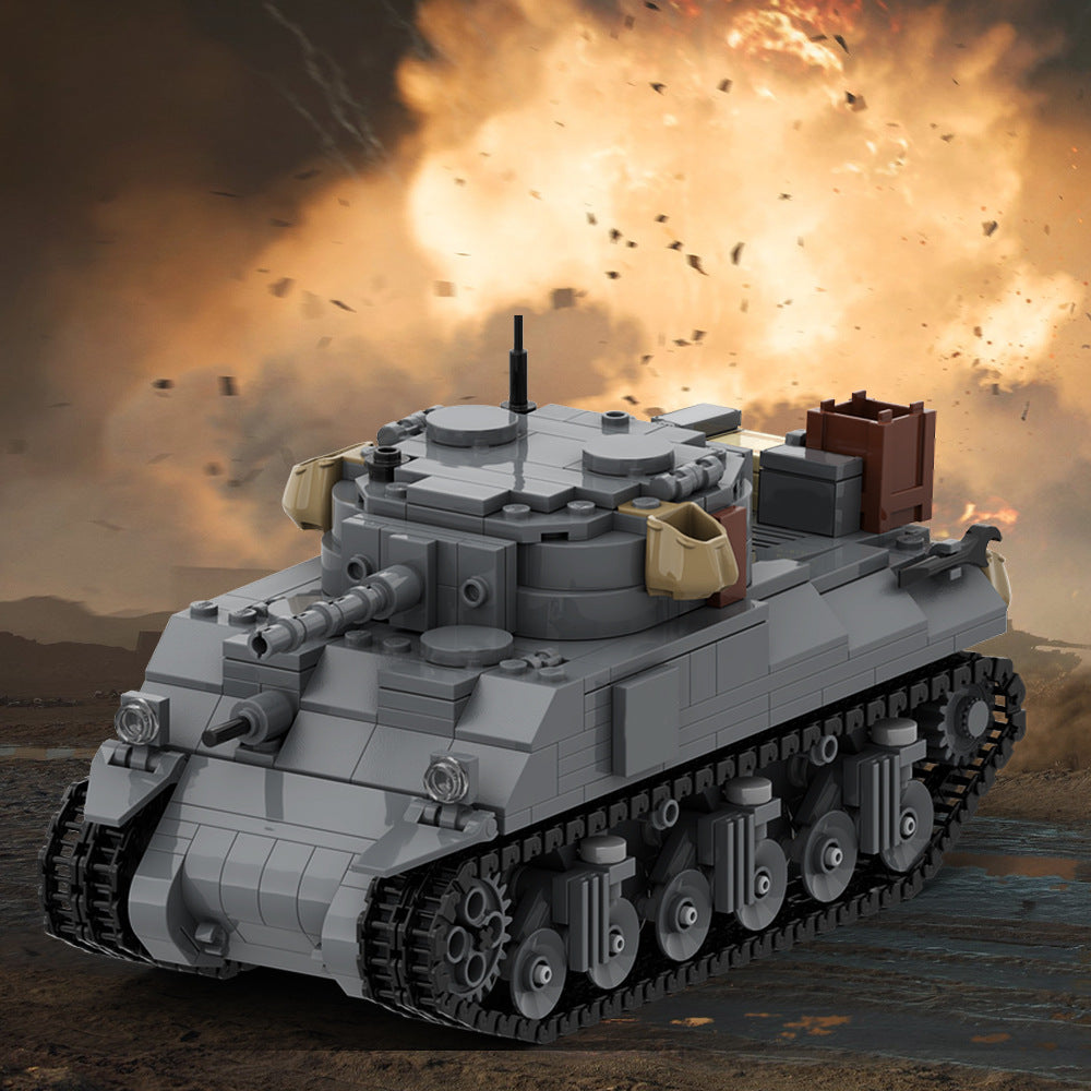 m4 sherman tank building set | ww2 | moc-150341 - 1