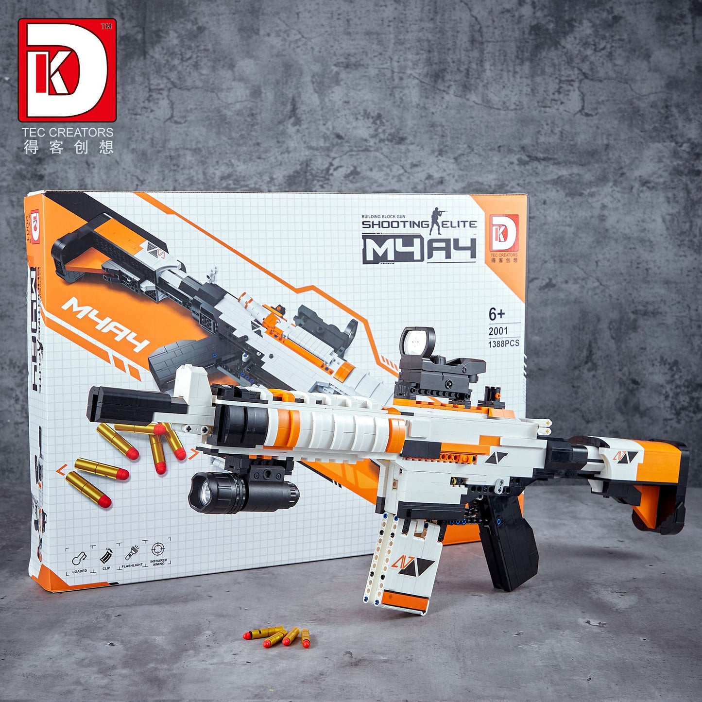 m4a4 rifle catapult-launched model - 1388 pcs | dk 2001 - 1