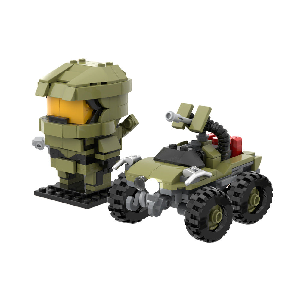 master chief + warthog building set | moc-107715 - 1