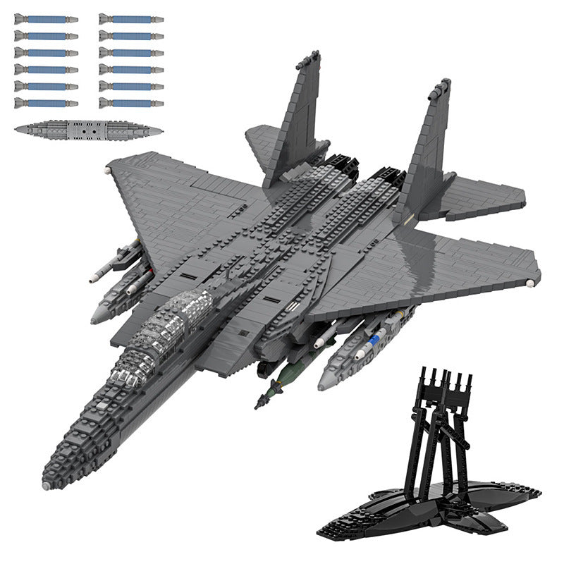 mcdonnell douglas f-15 eagle jet building set | lego-compatible - 2