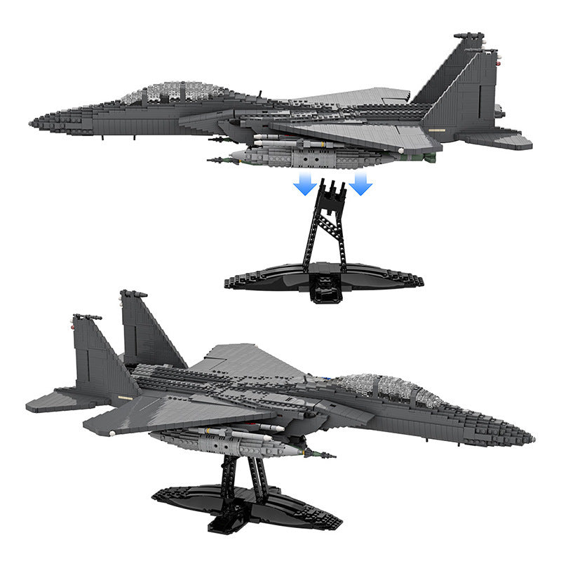 mcdonnell douglas f-15 eagle jet building set | lego-compatible - 5