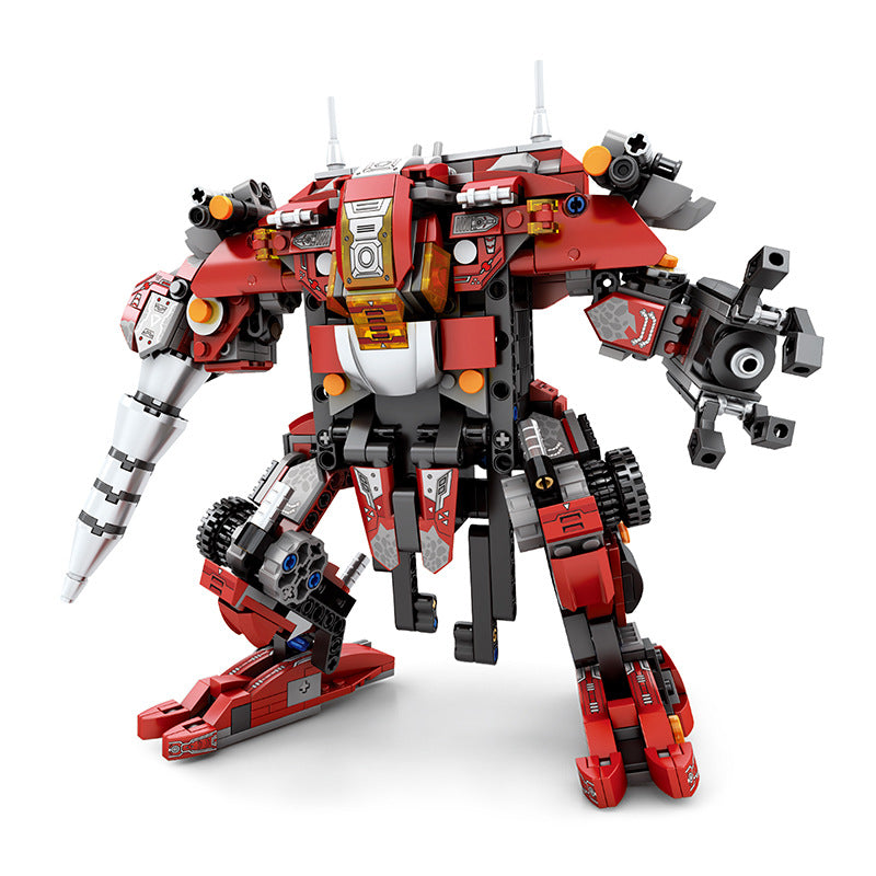 mechadino - triceratops, tank, mecha 3 in 1 block set - reobrix 33003 - 5