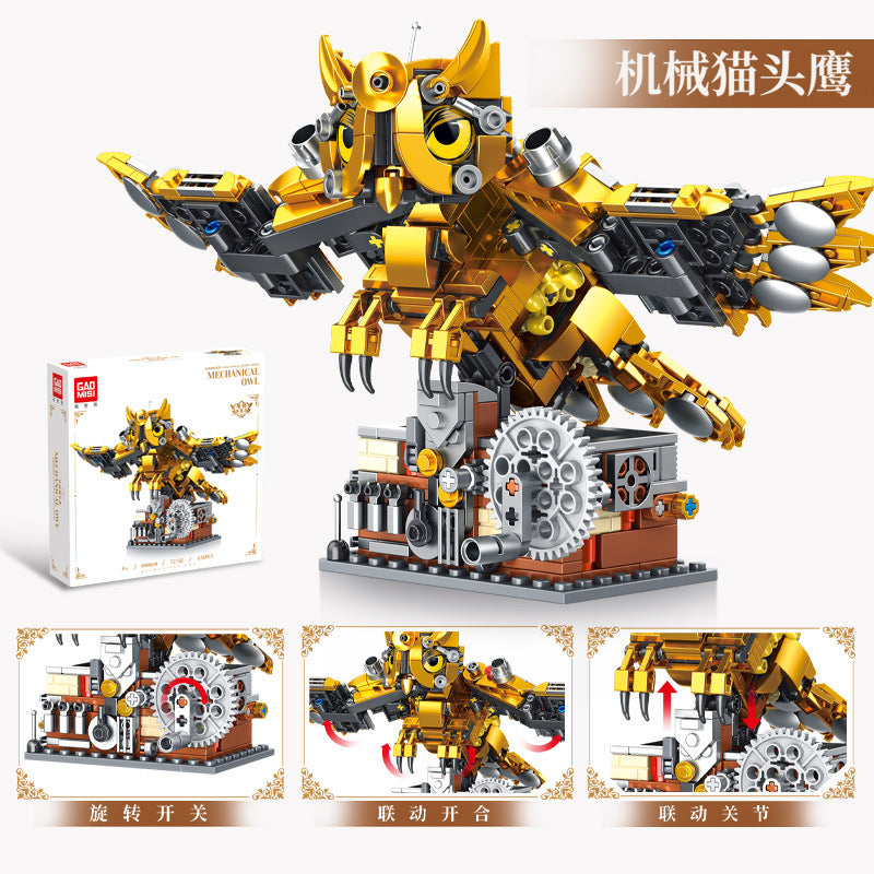 mechanical owl building blocks set - gaomisi 636 pcs - 2