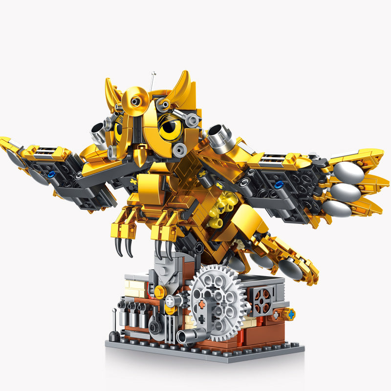 mechanical owl building blocks set - gaomisi 636 pcs - 5