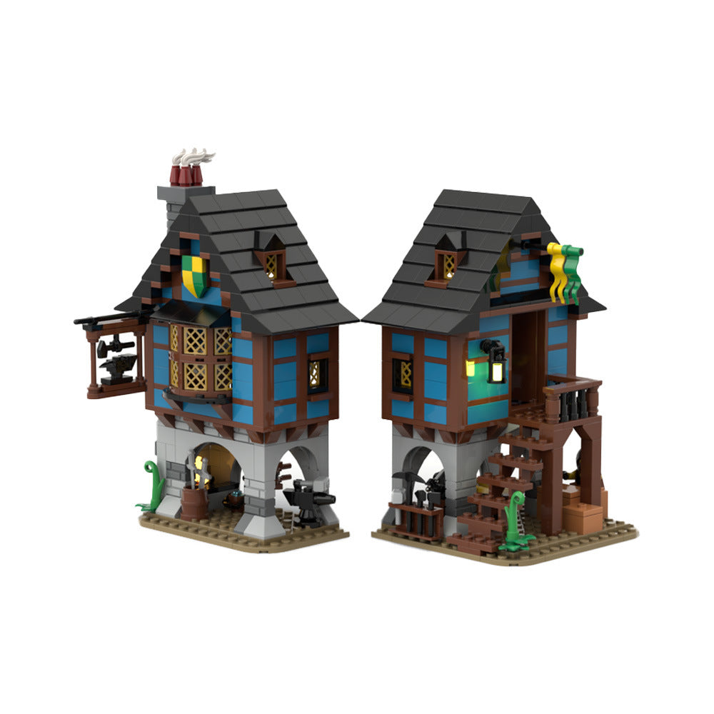 medieval alley's blacksmith building set | moc-113518 - 2