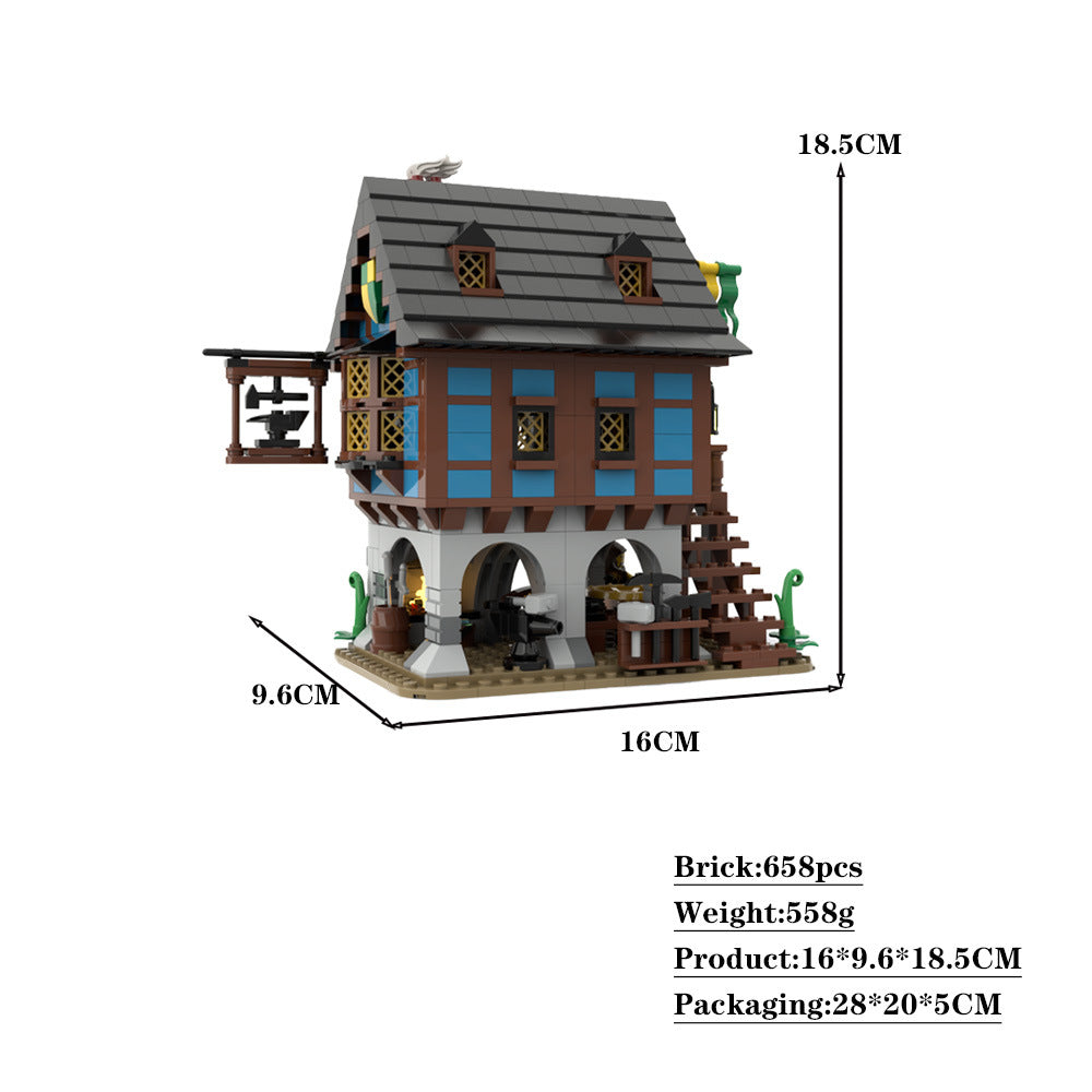 medieval alley's blacksmith building set | moc-113518 - 6